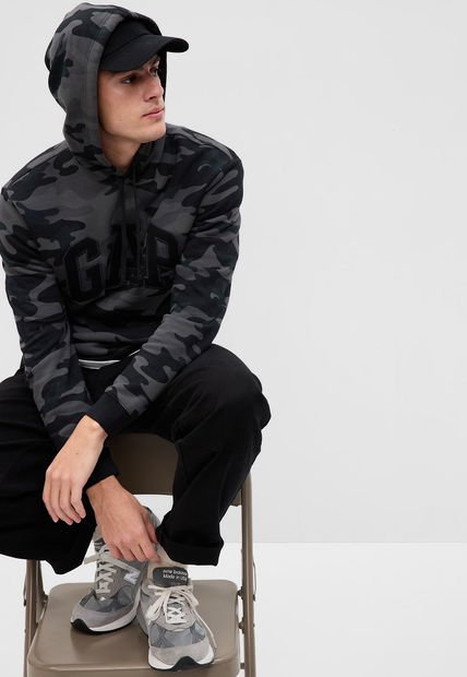 Hoodie Negro-Blanco GAP