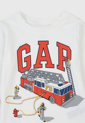 Camiseta Manga Larga Blanco-Rojo-Azul GAP Kids