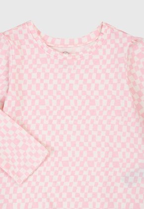 Camiseta Manga Larga Rosa-Blanco GAP Kids