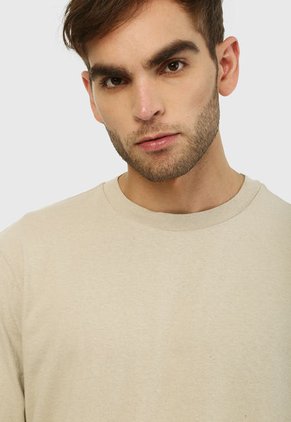 Camiseta Manga Larga Beige GAP