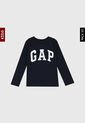 Camiseta Manga Larga x2 Azul Navy-Blanco GAP Kids de GAP