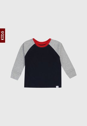 Camiseta Manga Larga Azul-Gris-Rojo GAP Kids