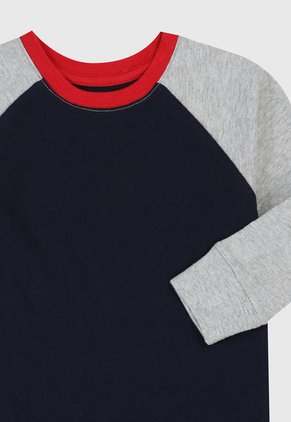 Camiseta Manga Larga Azul-Gris-Rojo GAP Kids