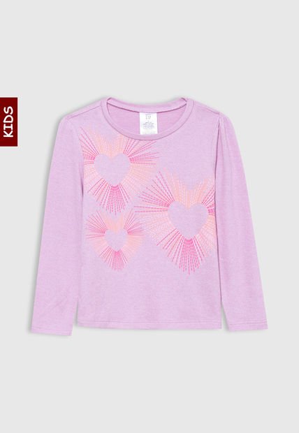Camiseta Manga Larga Rosa-Naranja Neón GAP Kids