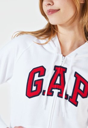 Hoodie Blanco-Rojo-Azul GAP