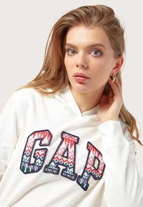 Hoodie Marfil-Rojo-Azul GAP