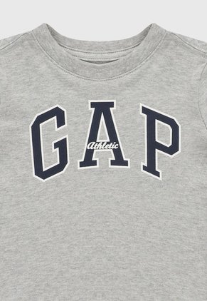 Camiseta Gris-Azul Navy-Blanco GAP Kids