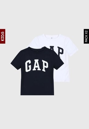 Camiseta x2 Azul Navy-Blanco GAP Kids