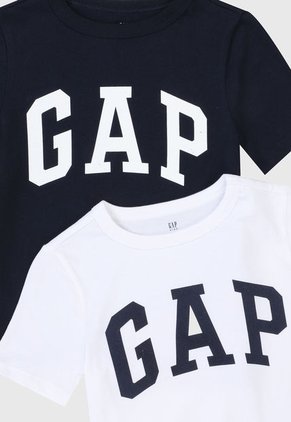 Camiseta x2 Azul Navy-Blanco GAP Kids