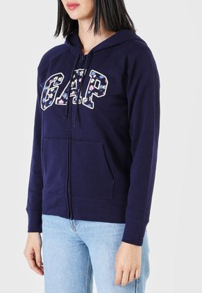 Hoodie Azul Navy-Marfil-Rosa GAP