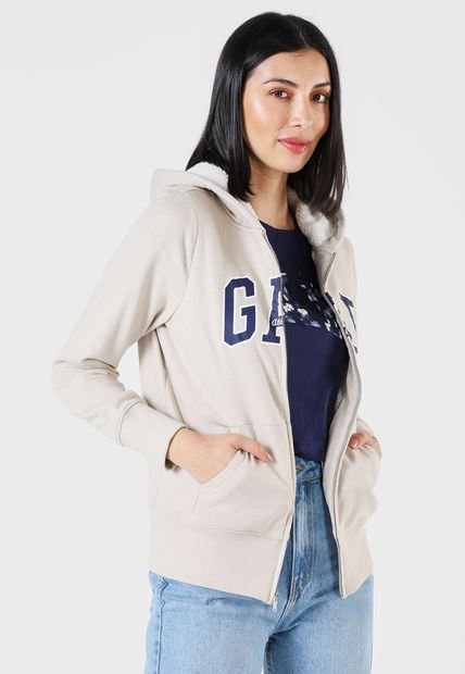 Hoodie Beige-Azul Navy-Blanco GAP