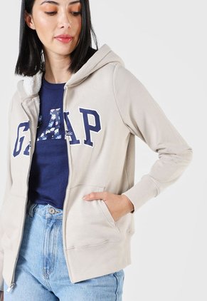 Hoodie Beige-Azul Navy-Blanco GAP