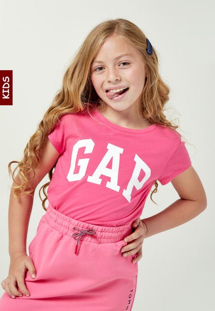 Camiseta Fucsia-Blanco GAP Kids