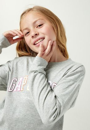 Camiseta Manga Larga  Gris-Multicolor GAP Kids