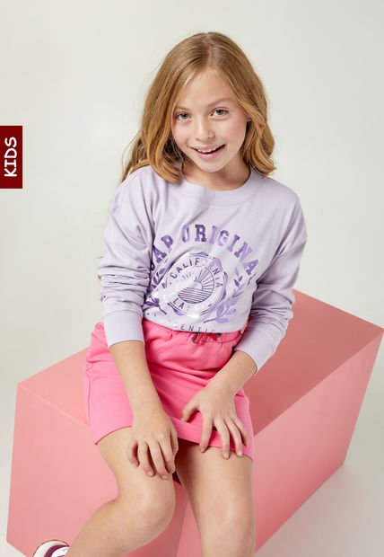 Camiseta Manga Larga Lila-Violeta GAP Kids