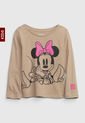 Camiseta Manga Larga Minnie Mouse Beige-Fucsia-Negro GAP Kids de GAP