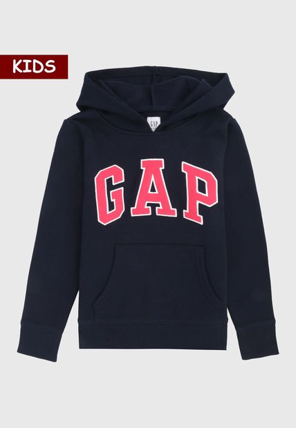 Hoodie Azul Navy-Coral-Blanco GAP Kids