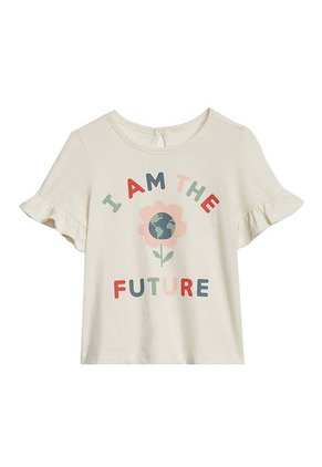 Camiseta Blanco-Multicolor GAP Candlestick Coral