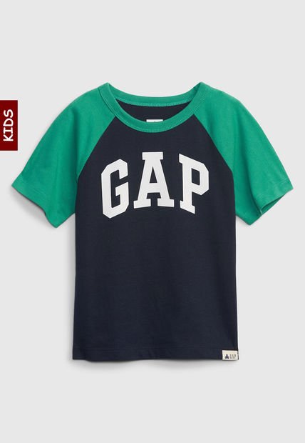 Camiseta Azul Navy-Beige-Verde GAP Kids