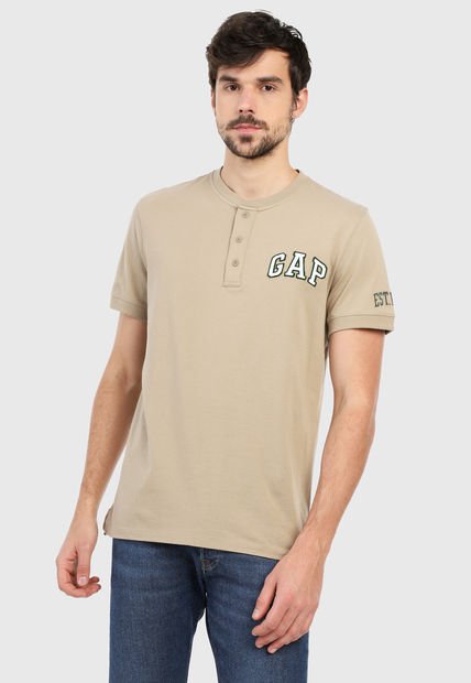 Camiseta Beige-Blanco-Verde GAP