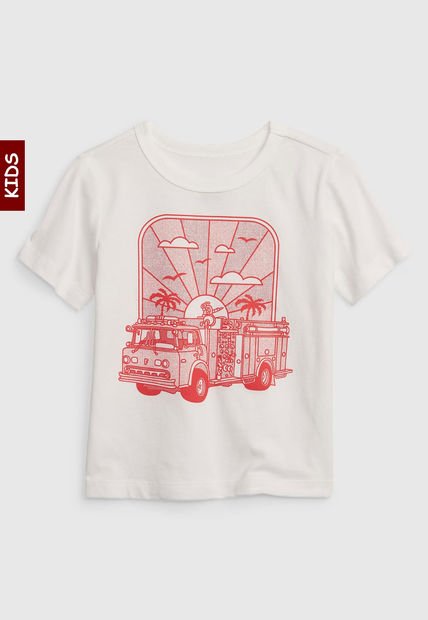 Camiseta Marfil-Rojo GAP Kids