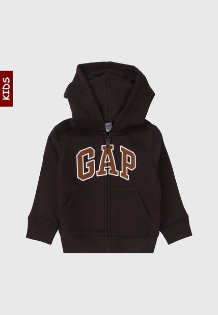 Hoodie Marrón-Café-Blanco GAP Kids