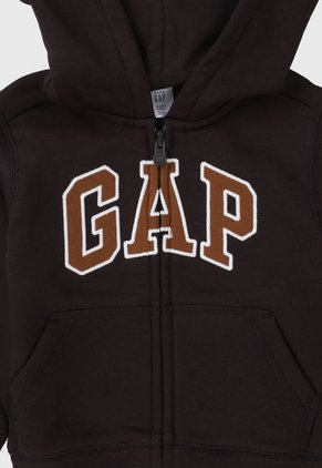 Hoodie Marrón-Café-Blanco GAP Kids