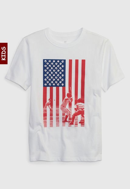Camiseta Blanco-Rojo-Amarillo GAP Kids