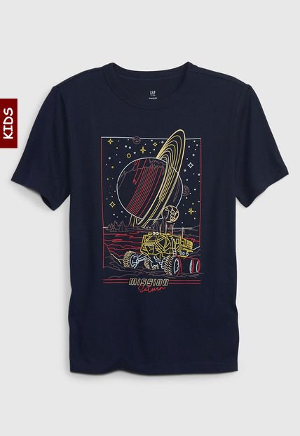 Camiseta Azul Navy-Rojo-Amarillo GAP Kids