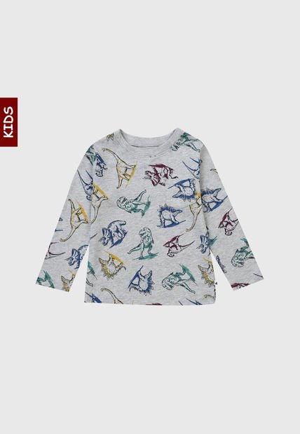 Camiseta Manga Larga  Gris-Multicolor GAP Kids