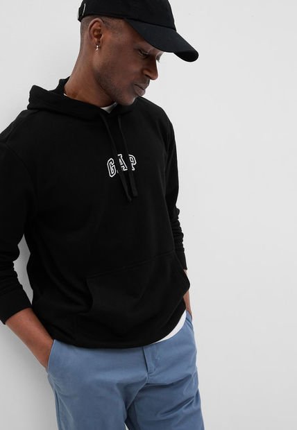Hoodie Negro-Blanco GAP