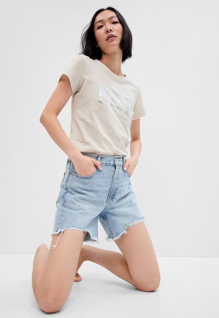Camiseta Beige-Plateado GAP