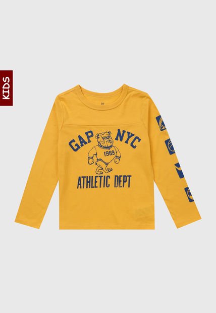 Camiseta Manga Larga Amarillo-Azul GAP Kids