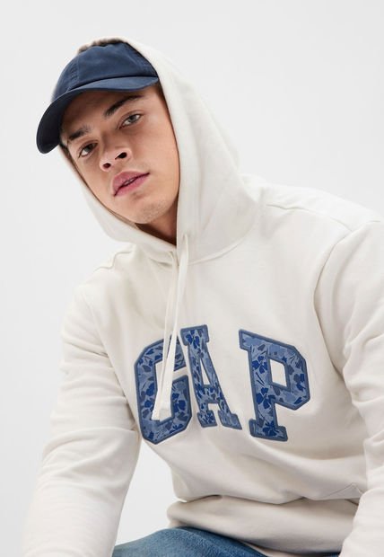 Hoodie Marfil-Azul GAP