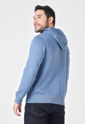 Hoodie Azul Petróleo-Azul Bavy-Blanco GAP