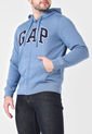 Hoodie Azul Petróleo-Azul Bavy-Blanco GAP de GAP