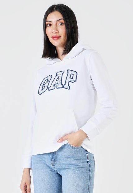Hoodie Blanco-Azul Navy-Marfil GAP