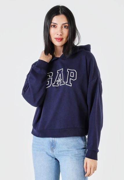 Hoodie Azul Navy-Blanco GAP