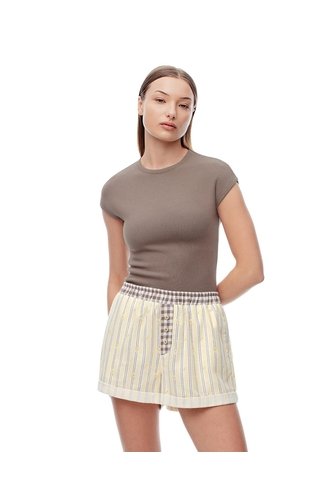 Short De Pijama Rayas Mujer Amarillo Gef