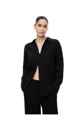 Camisa Manga Larga Oversize Negra Mujer Negro Gef