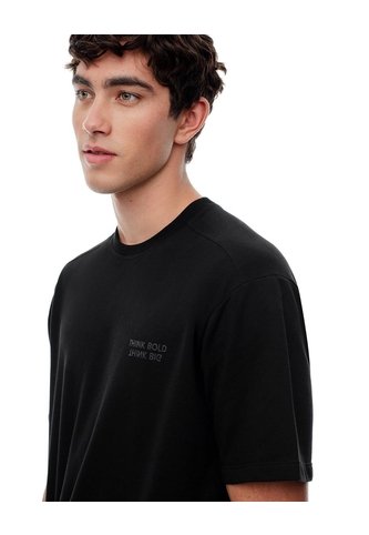 Camiseta Oversize Algodón Negra Hombre Negro Gef