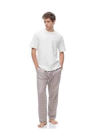 Pantalón Regular Taupe Cuadros Hombre Marron Claro Gef