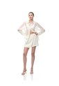 Falda Short Tiro Medio Cruzada Anudada Blanca Mujer Blanco de Gef