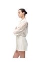 Falda Short Tiro Medio Cruzada Anudada Blanca Mujer Blanco de Gef