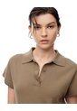 Polo Regular Tejido De Punto Café Mujer Cafe de Gef