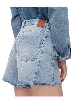 Short Tiro Alto Denim índigo Medio Mujer Azul