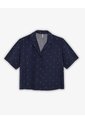 Camisa Regular Manga Corta Azul Estampado Mujer Azul de Gef