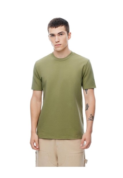 Camiseta Regular Manga Corta Verde Hombre Verde