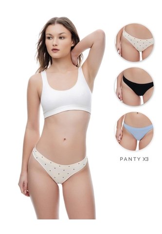 3 Pantys Brasilero Seamless Tiro Medio Surtido Mujer Multicolor Gef