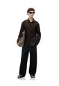 Camisa Regular Manga Larga Chocolate Hombre Chocolate de Gef